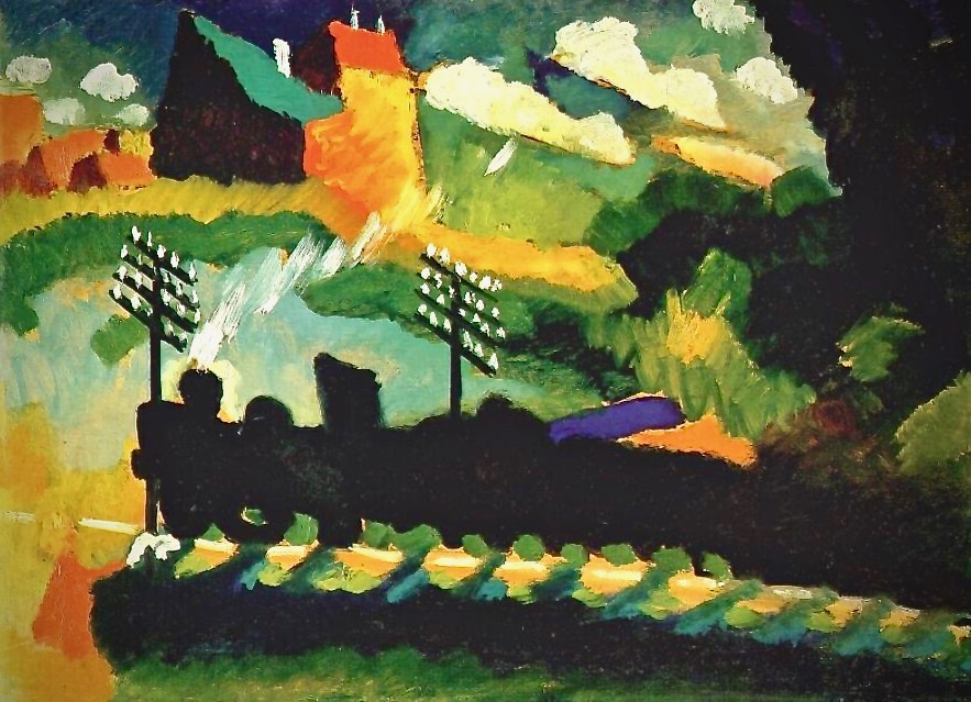 Murnau, train et chateau 1909 V.Kandinsky Lumières des Murnau, train et chateau 1909 V.Kandinsky Lumières des
