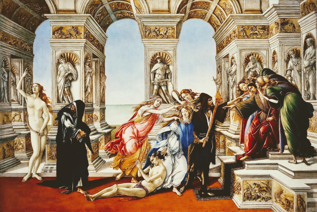 le tableau La calomnie d’Apelle 1495 Sandro Botticelli