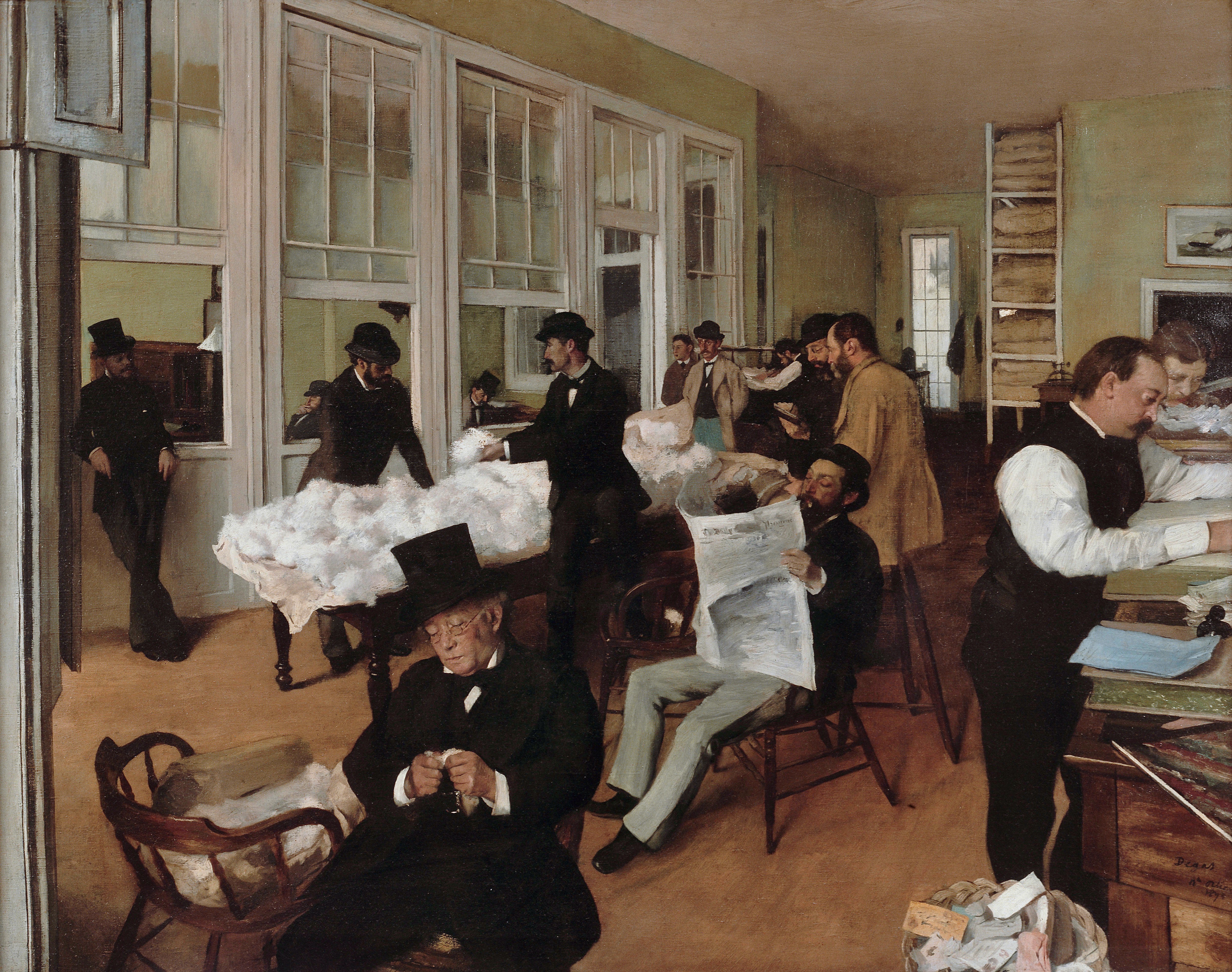 Cotton exchange in New Orleans ,by Edgar Degas