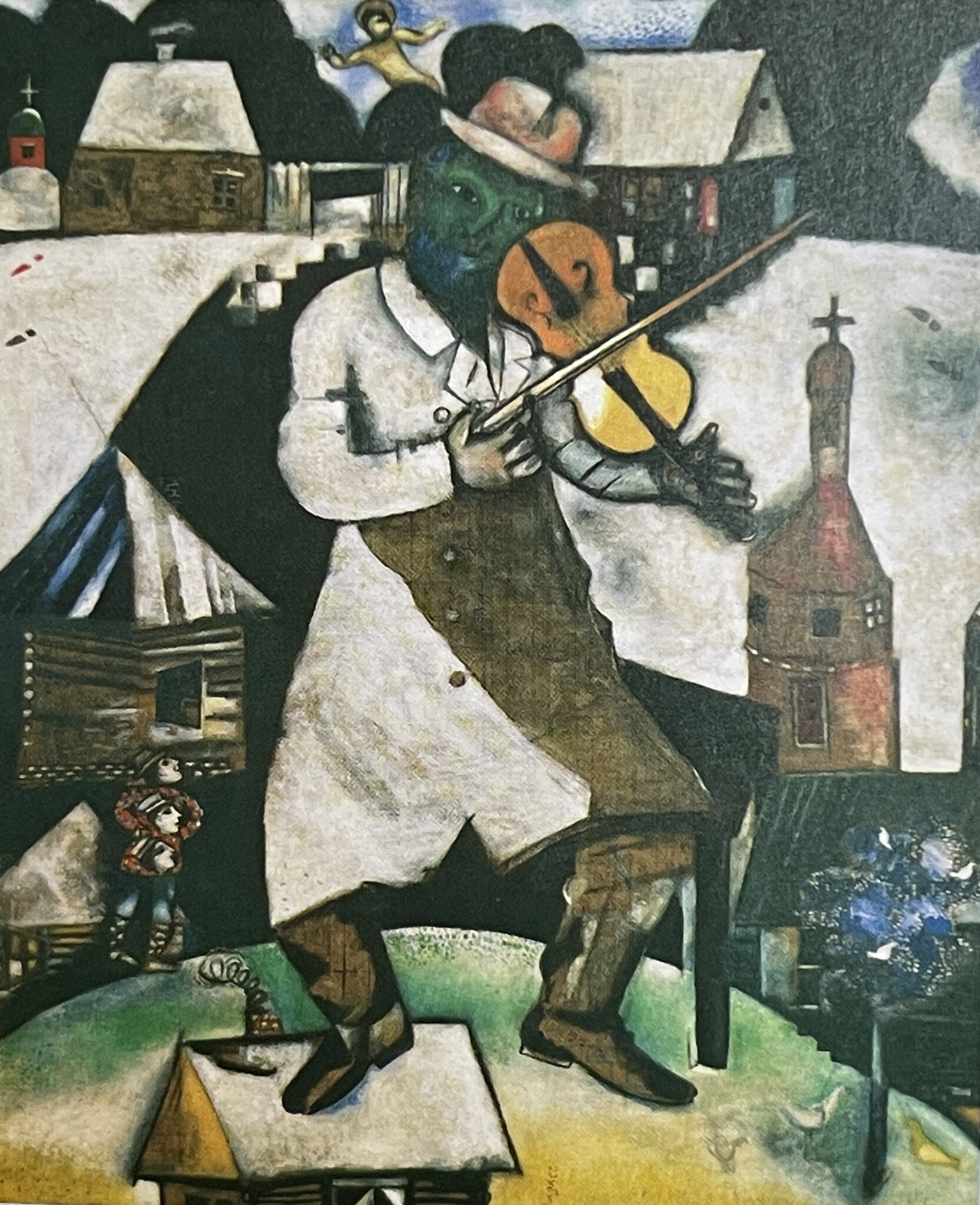 le tableau Le Violoniste 1912 13 Marc Chagall Lumières des étoiles
